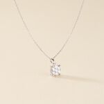 Collier Charlene Or Blanc Diamant Synthetique - Colliers Femme | Histoire d&rsquo;Or