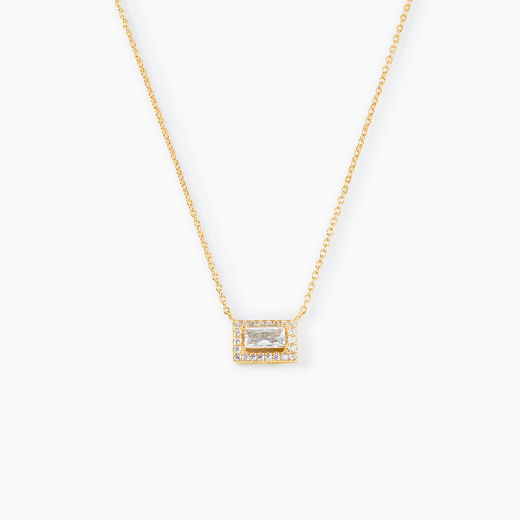 Collier Laurine Argent Jaune Oxyde De Zirconium - Colliers fantaisie Femme | Histoire d&rsquo;Or