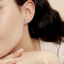 Boucles D'oreilles Puces Eddie Or Jaune Oxyde De Zirconium - Clous d'oreilles Femme | Histoire d’Or