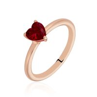 Bague Solitaire Kelvyn Argent Rose Oxyde De Zirconium
