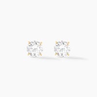 Boucles D'oreilles Puces Or Jaune Katherina Oxyde De Zirconium