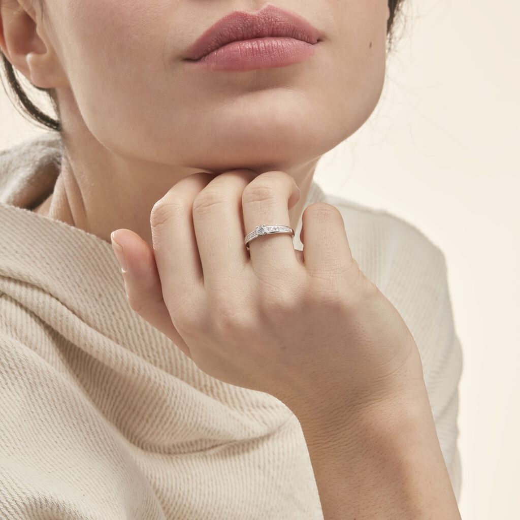 Bague Solitaire Aramis Or Blanc Diamant - Bagues solitaires Femme | Histoire d’Or
