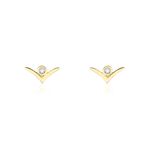 Boucles D'oreilles Puces Volia Or Jaune Diamant - Clous d'oreilles Femme | Histoire d&rsquo;Or