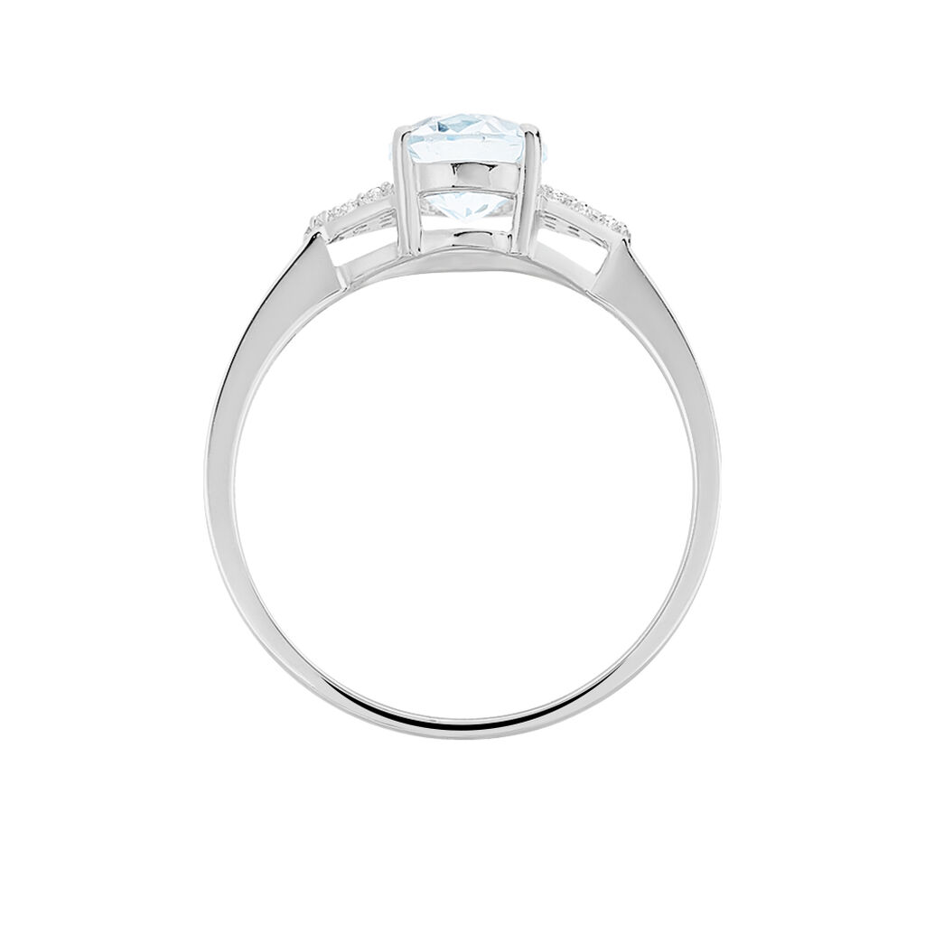 Bague Andreani Or Blanc Topaze Et Oxyde De Zirconium - Bagues solitaires Femme | Histoire d&rsquo;Or