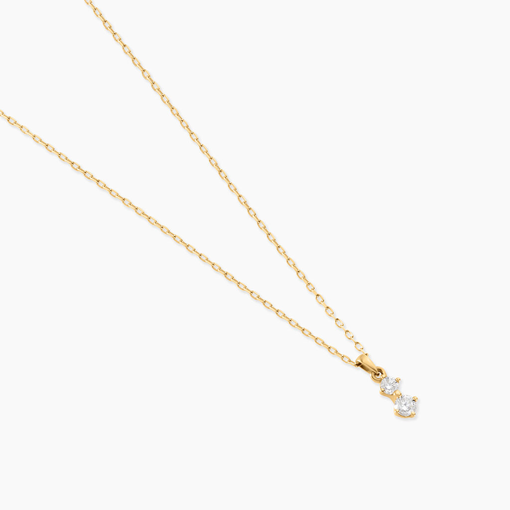Collier Serenya Or Jaune Diamant Synth&eacute;tique - Colliers Femme | Histoire d&rsquo;Or
