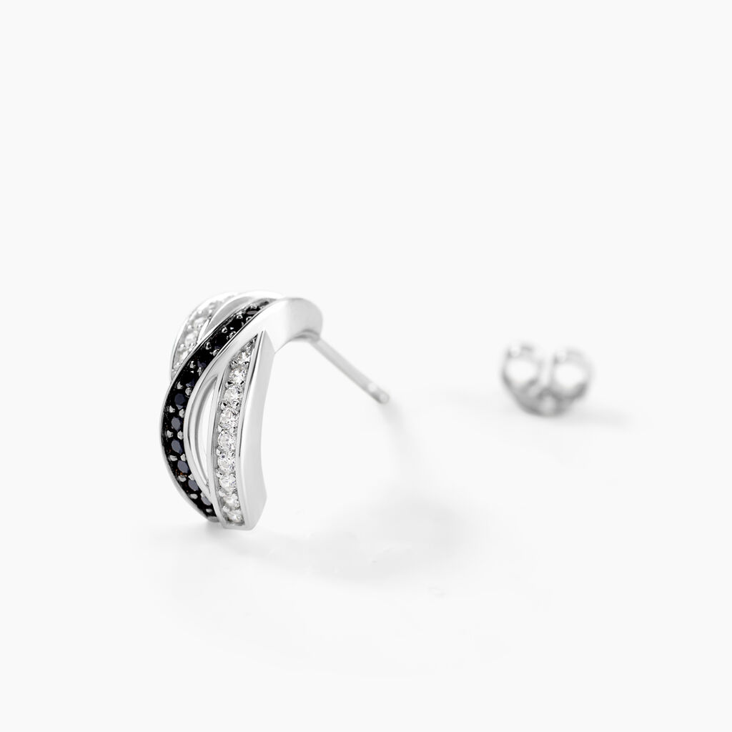 Boucles D'oreilles Puces Bethany Argent Blanc Oxyde De Zirconium - Boucles d'oreilles fantaisie Femme | Histoire d’Or