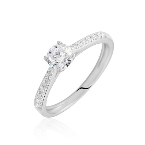 Bague Solitaire Hemera Or Blanc Diamant Synthetique - Bagues solitaires Femme | Histoire d’Or