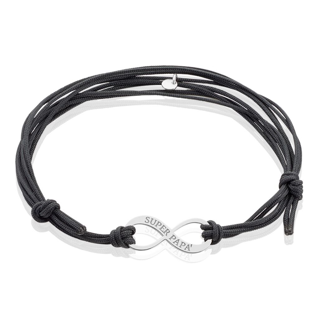 Bracelet Kwesi Argent Blanc - Bracelets cordon Homme | Histoire d&rsquo;Or