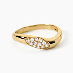 Bague Sunset Riviera Argent Dor&eacute; A L'Or 750/1000 Oxyde De Zirconium - Bagues avec pierre Femme | Histoire d&rsquo;Or