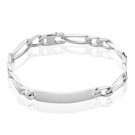 Bracelet Identit&eacute; Argent Blanc Vila - Gourmettes Homme | Histoire d&rsquo;Or