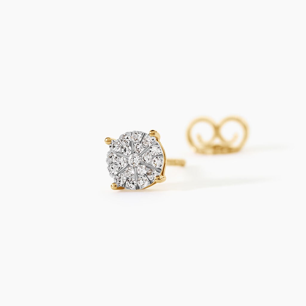 Boucles D'oreilles Puces Or Jaune Trecia Diamants - Boucles d'oreilles pierres pr&eacute;cieuses Femme | Histoire d&rsquo;Or