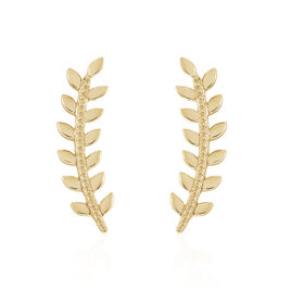 Bijoux D'oreilles Folia Plaqué Or Jaune - Bijoux Plume Femme | Histoire d’Or