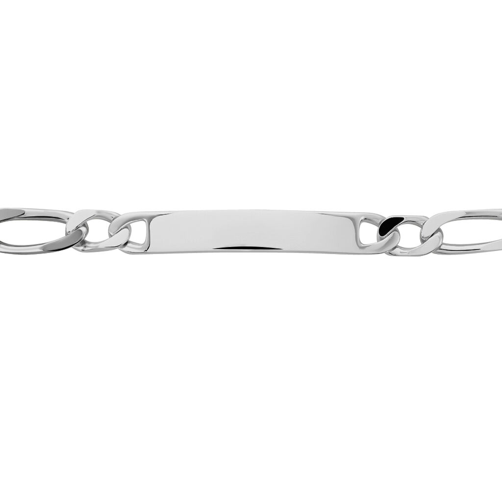 Bracelet Identité Anilo Maille Alternee 1/1 Argent Blanc - Gourmettes Homme | Histoire d’Or