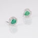 Boucles D'oreilles Puces Elheme Or Blanc Emeraude Et Diamant - Clous d'oreilles Femme | Histoire d’Or