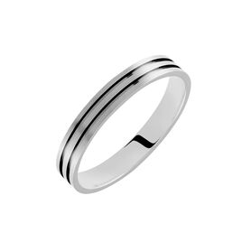 Alliance Rhodium Ruban Plat Palladium Bicolore - Alliances Homme | Histoire d’Or