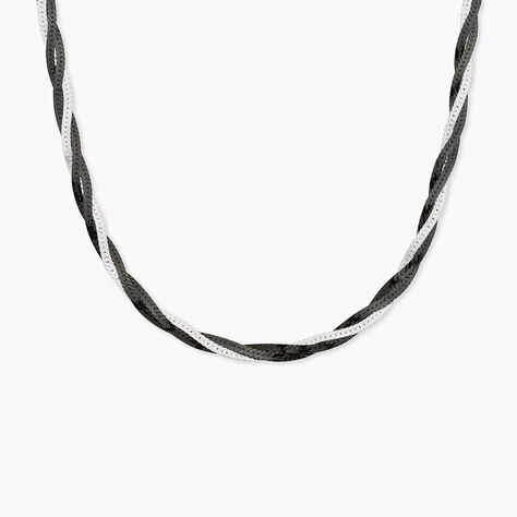 Collier Ehud Argent Bicolore - Chaines Femme | Histoire d&rsquo;Or