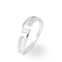 Bague Solitaire Elisa Or Blanc Diamant