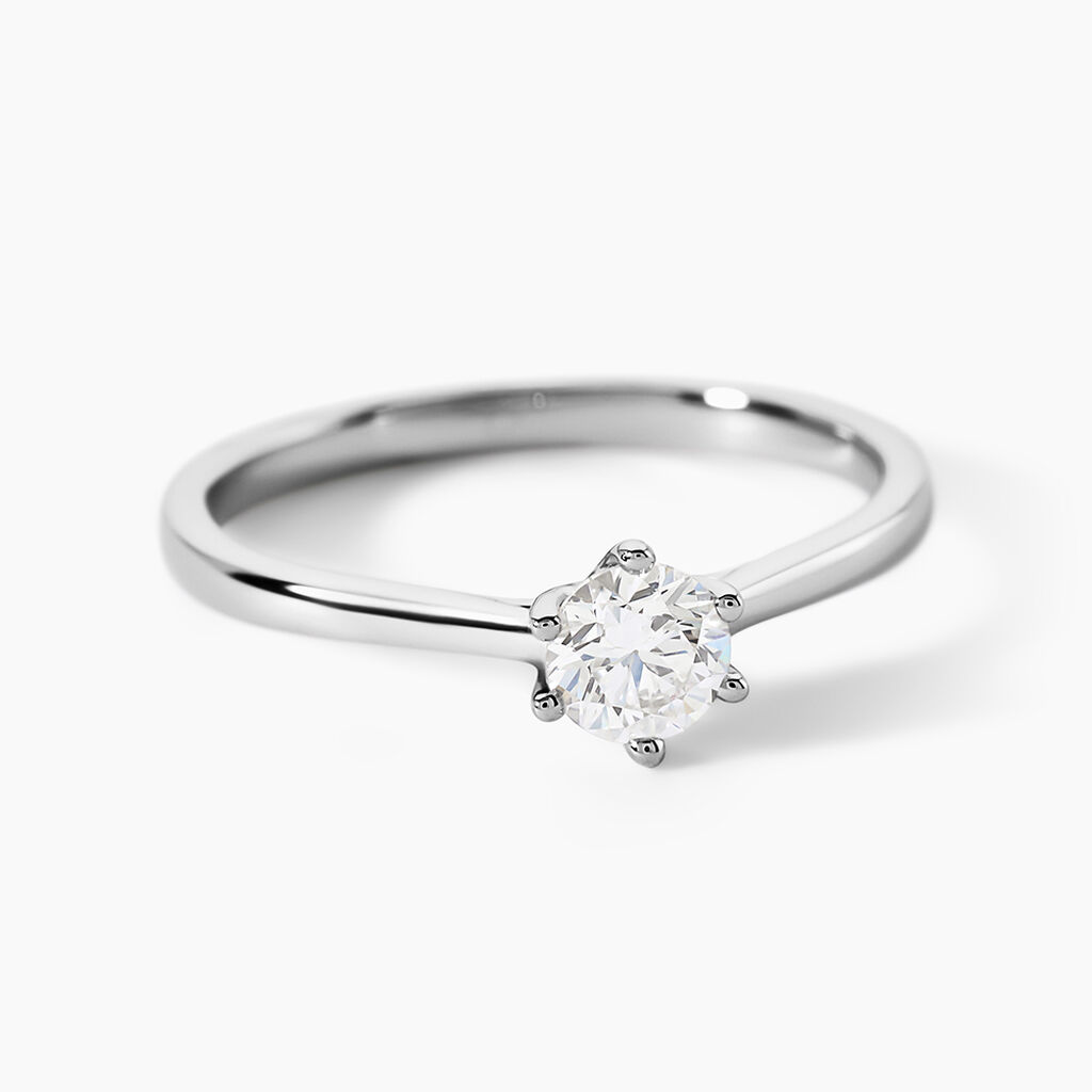 Bague Athena Platine Blanc Diamant - Bagues solitaires Femme | Histoire d&rsquo;Or