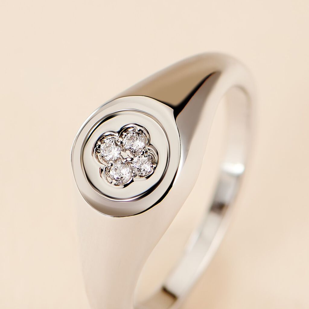 Chevalière Chesley Argent Blanc Oxyde De Zirconium - Chevalières Femme | Histoire d’Or