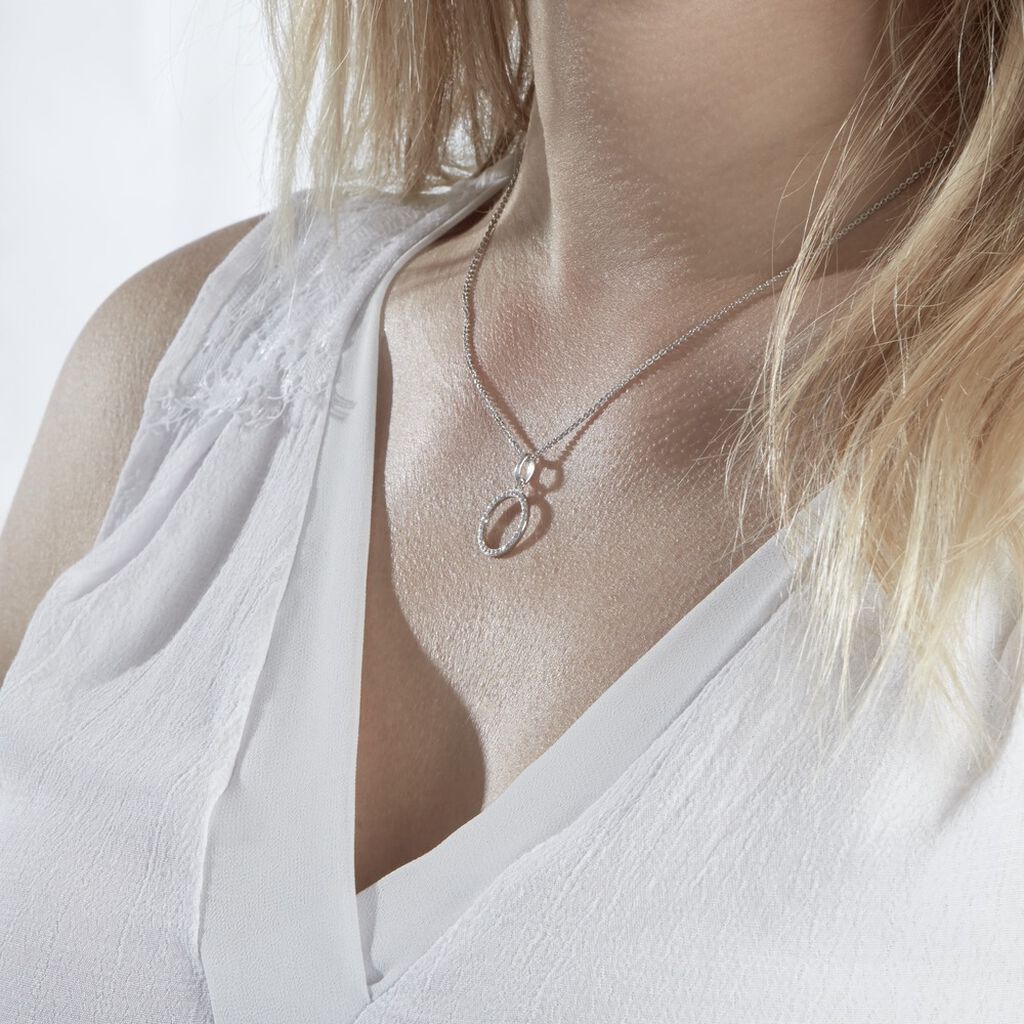 Collier Grâces Argent Blanc Oxyde De Zirconium - Colliers fantaisie Femme | Histoire d’Or