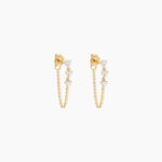 Boucles D'Oreilles Pendantes Orion Argent Dor&eacute; A L'Or 750/1000 Oxyde De Zirconium - Boucles d'oreilles pendantes Femme | Histoire d&rsquo;Or