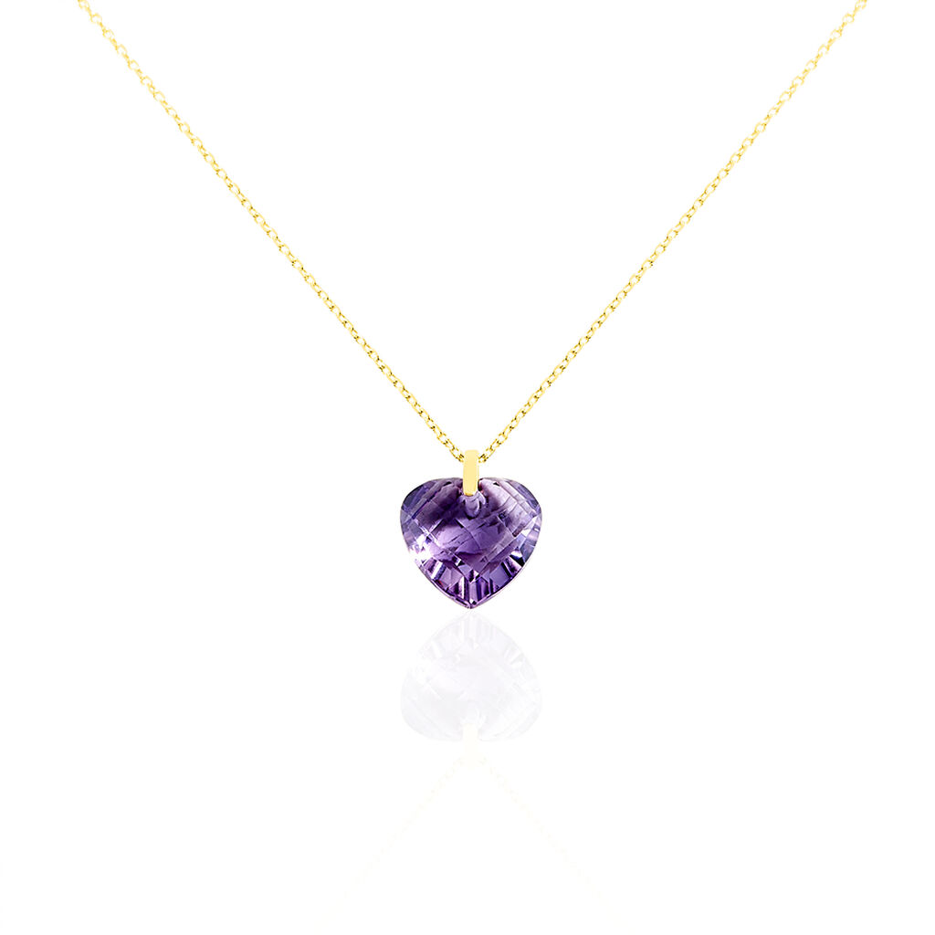 Collier Ludmille Or Jaune Amethyste - Colliers Coeur Femme | Histoire d’Or