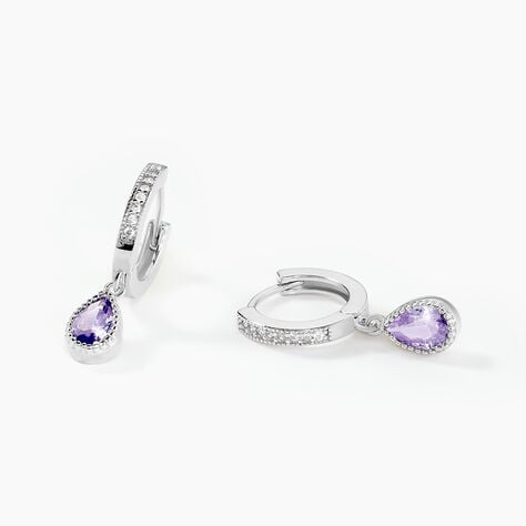 Créoles Jerusha Argent Blanc Oxyde De Zirconium - Boucles d'oreilles créoles Femme | Histoire d’Or