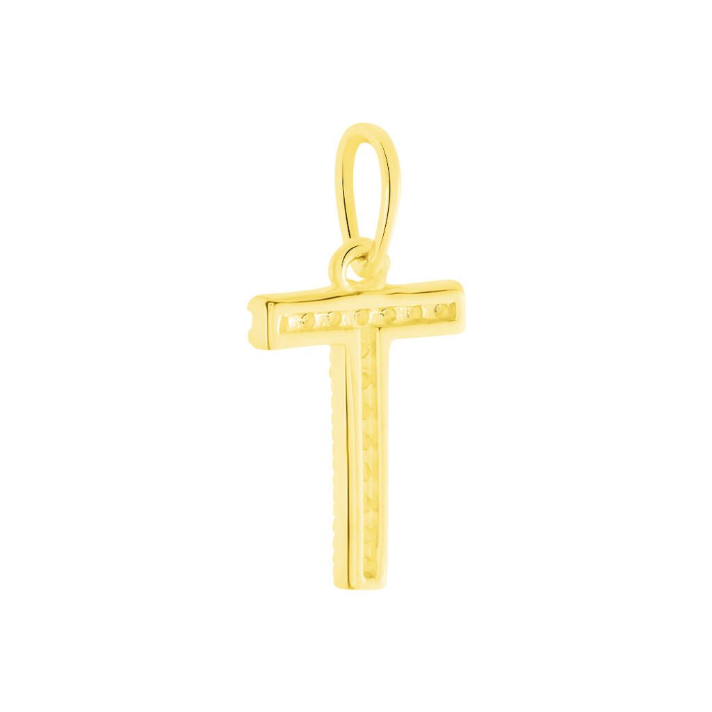 Pendentif Lettre T Or Jaune Oxyde - Pendentifs Famille | Histoire d’Or