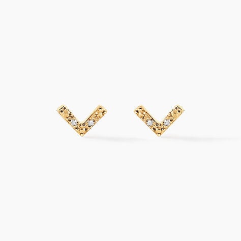 Boucles D'oreilles Puces Undine Or Jaune Diamant - Clous d'oreilles Femme | Histoire d&rsquo;Or