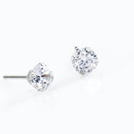 Boucles D'oreilles Puces Eddie Or Blanc Oxyde De Zirconium - Clous d'oreilles Femme | Histoire d&rsquo;Or