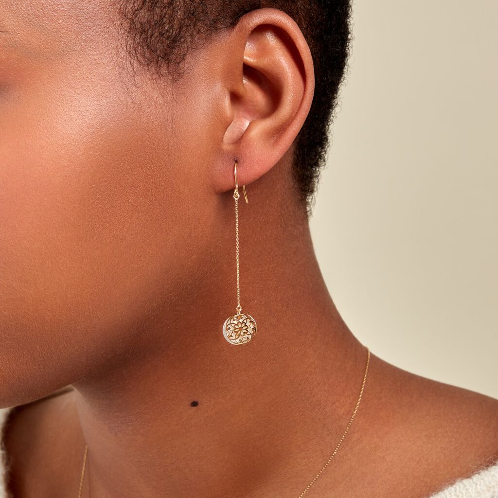 Boucles D'oreilles Pendantes Naïade Or Jaune Nacre - Boucles d'oreilles pendantes Femme | Histoire d’Or