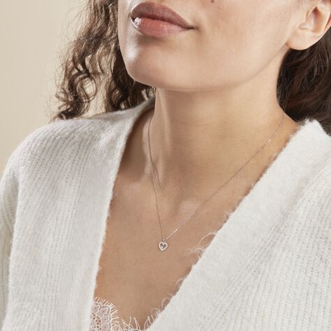 Collier Sweet Heart Or Blanc Diamant - Colliers Femme | Histoire d’Or