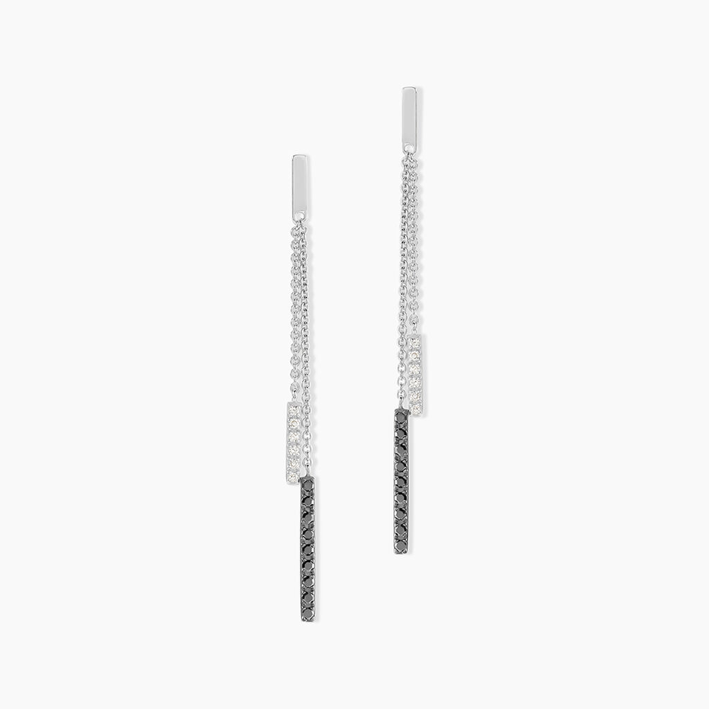 Boucles D'oreilles Pendantes Ainhoaa Or Blanc Diamant - Boucles d'oreilles pendantes Femme | Histoire d’Or