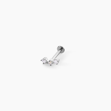 Piercing Ederra Or Blanc Oxyde De Zirconium - Piercings d'oreilles Femme | Histoire d&rsquo;Or