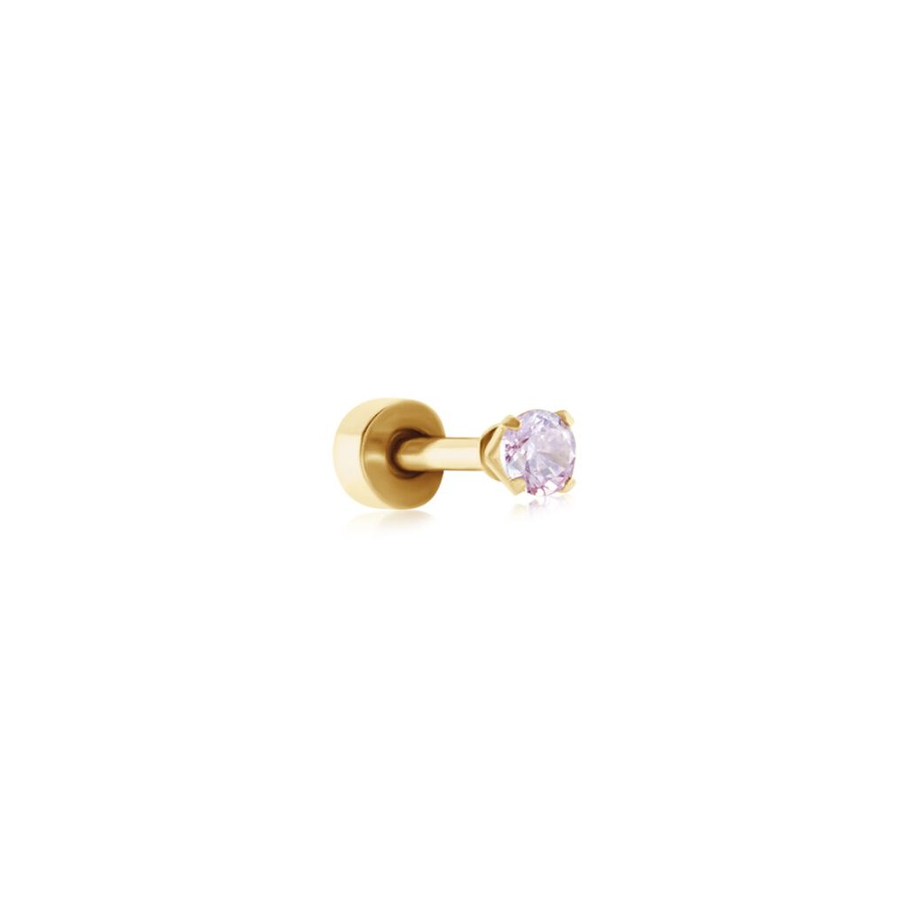 Piercing D'oreilles Unitaire Acier Doré Piia Oxyde De Zirconium - Bijoux Famille | Histoire d’Or