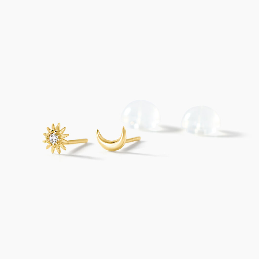 Boucles D'oreilles Puces Berberis Or Jaune Oxyde - Clous d'oreilles Femme | Histoire d’Or