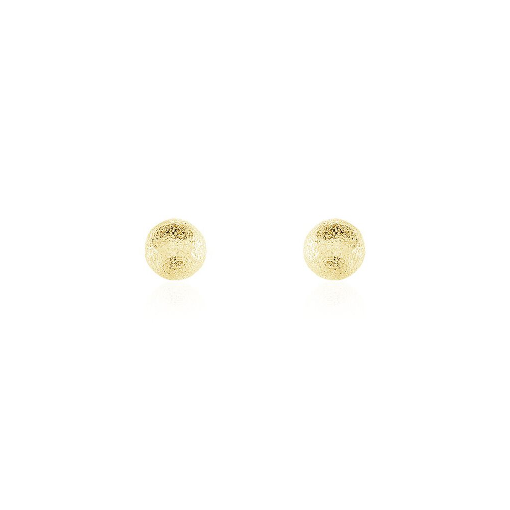 Boucles D'oreilles Puces Fidelia Boule Sablee Or Jaune - Clous d'oreilles Femme | Histoire d’Or