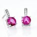 Boucles D'oreilles Puces Noora Or Blanc Topaze Rose Oxyde De Zirconium - Clous d'oreilles Femme | Histoire d’Or