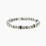 Bracelet Jourdan Acier Blanc Jaspe Africain - Bracelets Homme | Histoire d&rsquo;Or