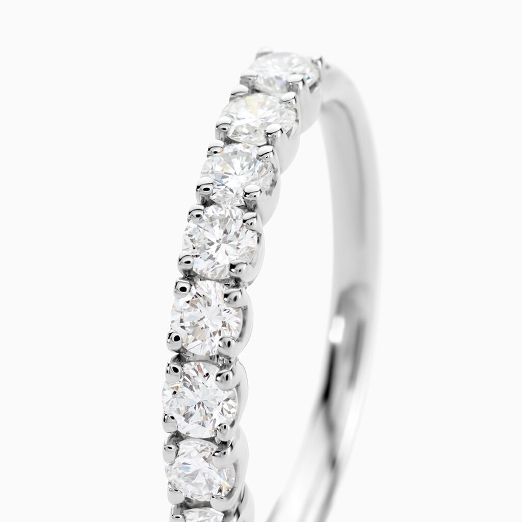 Alliance Eloisa Ld Platine Blanc Diamant Synth&eacute;tique - Alliances Femme | Histoire d&rsquo;Or