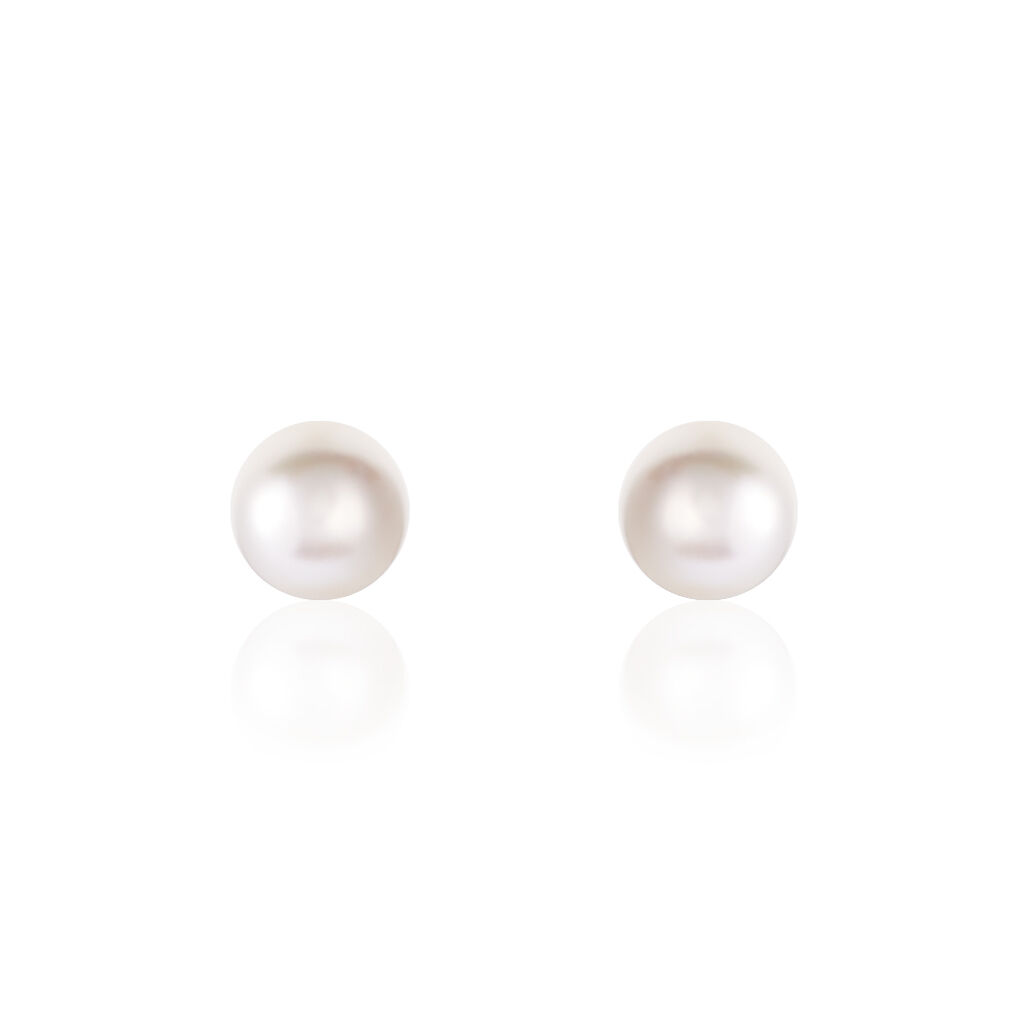 Boucles D'oreilles Puces Ursulina Or Jaune Perle De Culture - Clous d'oreilles Femme | Histoire d’Or