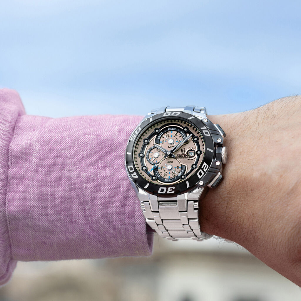 Montre Festina Chrono Bike 6 Beige - F&ecirc;te des p&egrave;res Homme | Histoire d&rsquo;Or