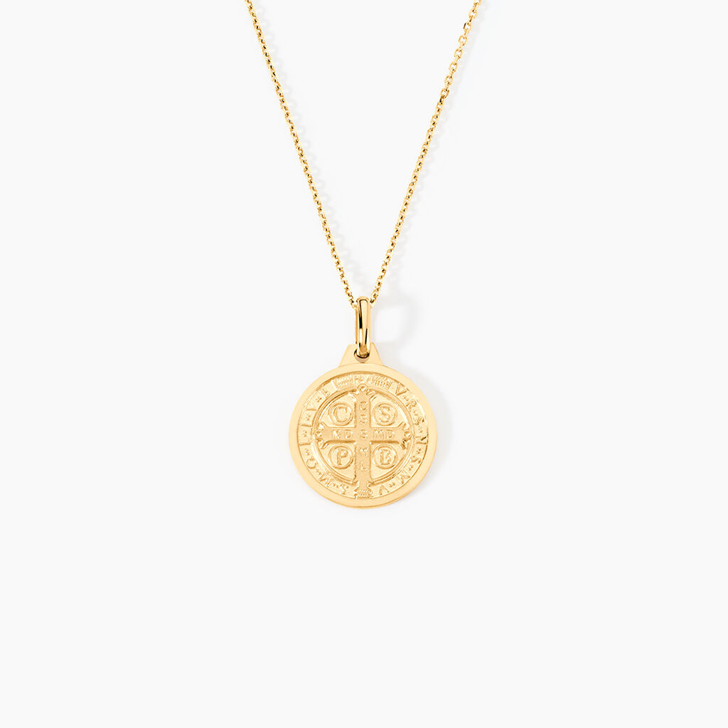 Pendentif Benoit Or Jaune - Pendentifs Bapt&ecirc;me Famille | Histoire d&rsquo;Or