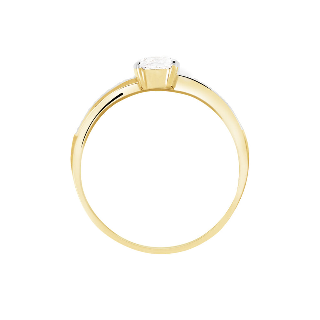 Bague Solitaire Raska Or Jaune Oxyde De Zirconium - Bagues solitaires Femme | Histoire d&rsquo;Or