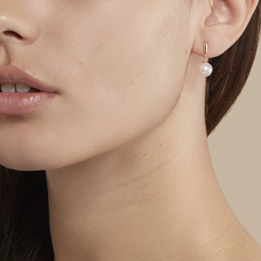 Boucles D'oreilles Pendantes Sibylle Or Jaune Perle De Culture - Boucles d'oreilles pendantes Femme | Histoire d&rsquo;Or