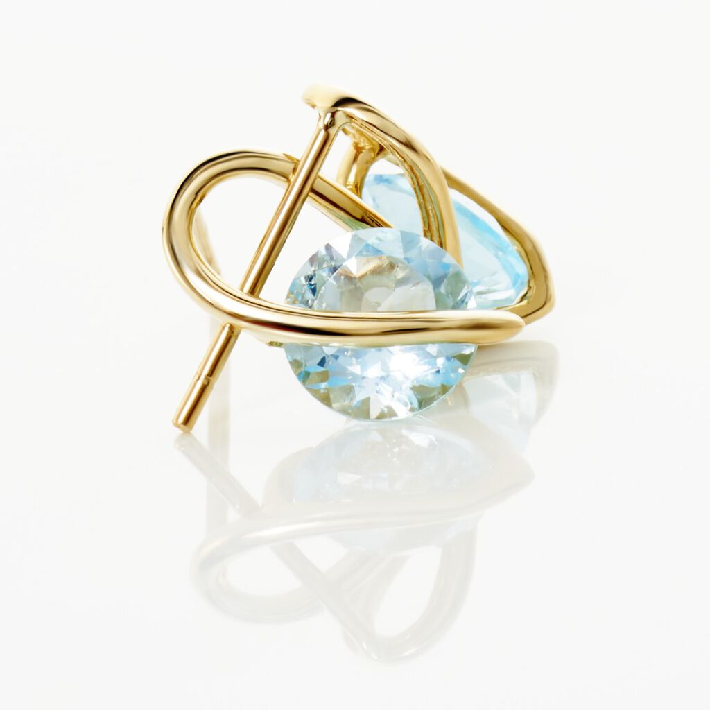 Boucles D'oreilles Puces Or Jaune Berecyntia Topaze - Clous d'oreilles Femme | Histoire d&rsquo;Or