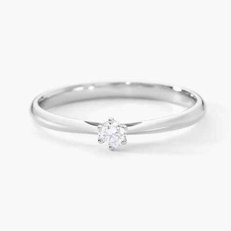 Bague Solitaire Veronika Or Blanc Diamant - Bagues solitaires Femme | Histoire d&rsquo;Or