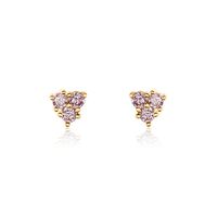 Boucles D'oreilles Puces Istoria Plaqué Or Jaune Oxyde De Zirconium