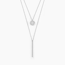 Collier Manna Argent Blanc Oxyde De Zirconium - Colliers doubles et triples chaînes Femme | Histoire d’Or