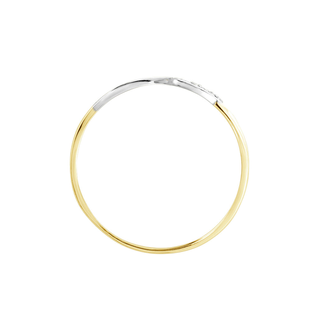 Bague Or Bicolore Aatu Diamants - Bagues avec pierre Femme | Histoire d’Or